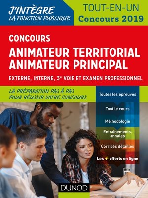 cover image of Concours Animateur territorial, animateur principal--Concours 2019